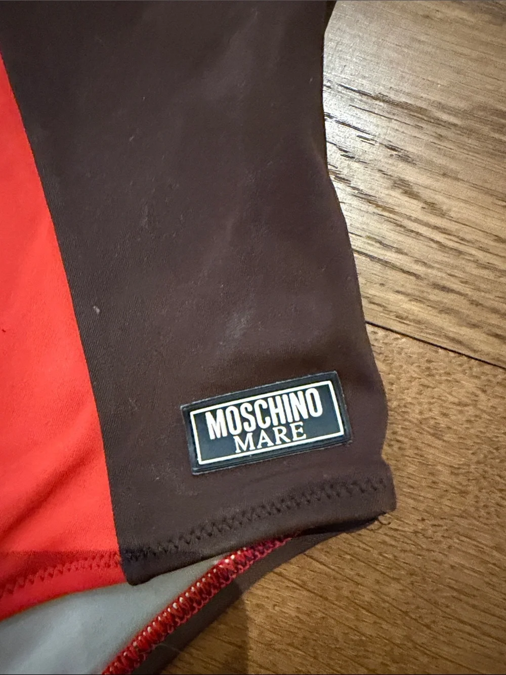 Moschino Mare Colorblock One-Piece Swimsuit - Brown & Red